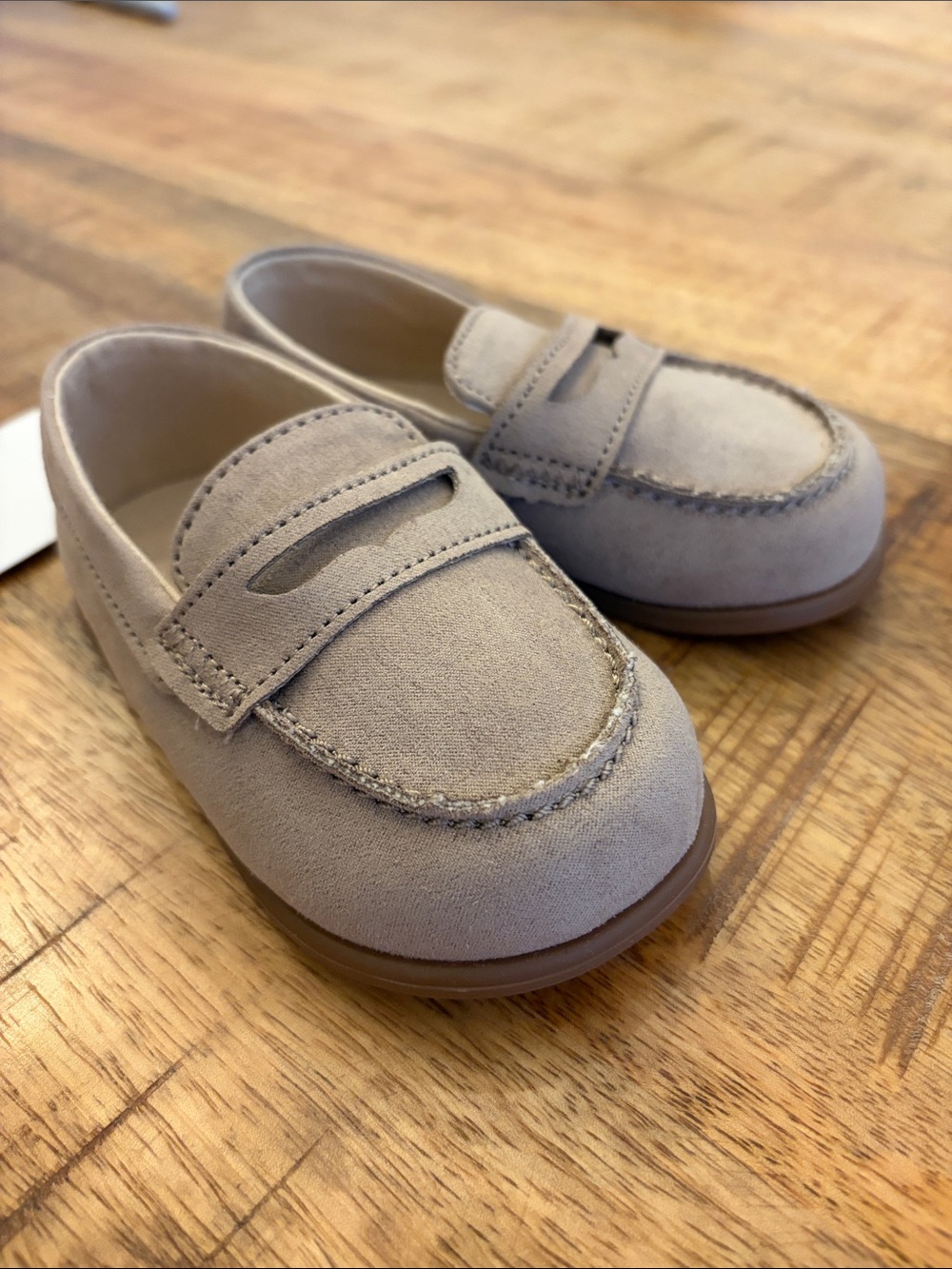 H&M Toddler Baby Boy Taupe Slip-On Dress Loafers Size 4 Church Shoes NWT
